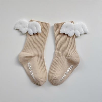 Chaussettes Ailes d'Ange pour Bébés Garçons Filles Coton Courtes pour la Maison Enfant Mignonnes Couleur Bonbon Antidérapantes pour Tout-Petits Nouveau-nés Pour 0-3 Ans 0-1Years(S) kaki