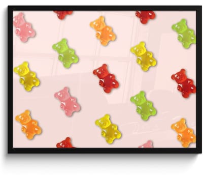 Poster in lijst - Fotolijst 70x50 cm - Posters - Kleur - Snoep - Roze - Posterlijst zwart - Decoratie - Wanddecoratie woonkamer - Muurdecoratie slaapkamer