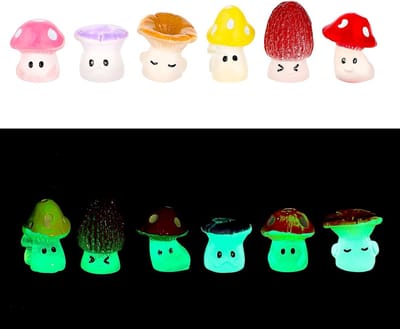 Schattige Miniatuur Gloeiende Paddenstoelen - 12 Stuks Decoratie voor Tuinen, Fairy Gardens en Kamers