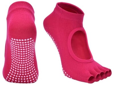 Scoby - Yoga sokken - Pilates - Grip Socks - Open teen - Ademend - Antislip - Roze