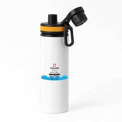 Hacebo® - 'S werelds beste badmeester waterfles met draaidop oranje - Badmeesters - s werelds beste badmeester - cadeau badmeester - zwemmen - zwemdiploma - cadeau - kado - gift - geschenk - vaderdag - lifeguard - water fles - 850ML