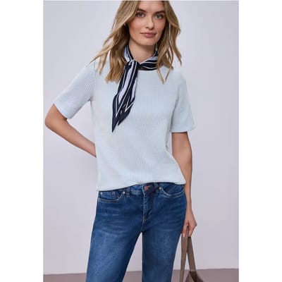 Shirt met korte mouwen en gestructureerde strepen