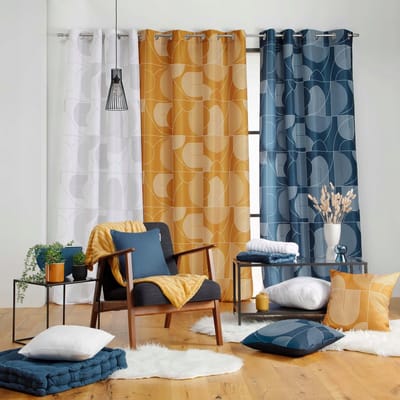 Gele plaid ESQUISSE met patroon 125x150 cm