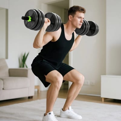 MEUNIQ verstelbare halterset 20 kg 3-in-1 kurzhantelset en langhalterset met rechte stang, EZ-curlstang en 4 spinlocksluitingen voor krachttraining thuis Groen