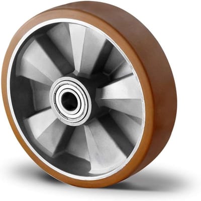 Polyurethaan Wiel - Vorkheftruck Wiel - Materiaal Transport - Kogellager Ingebouwd - 200x48 mm - Honinggeel