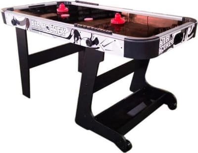 Airhockey Tafel - Opklapbaar Spel - Familie Plezier - Inclusief Opbergbak - 153 cm - Print