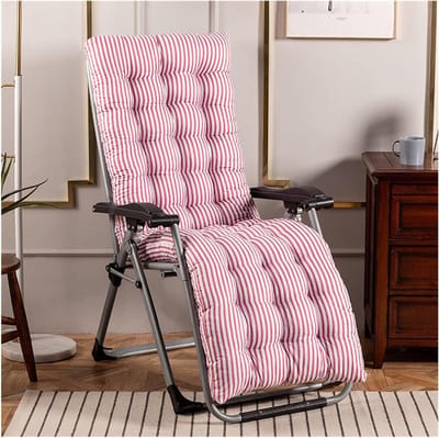 Ligstoelkussen - Tuinkussen - Buiten Ontspannen - Met Antislip Banden - 43 x 150 cm - Stijl 1