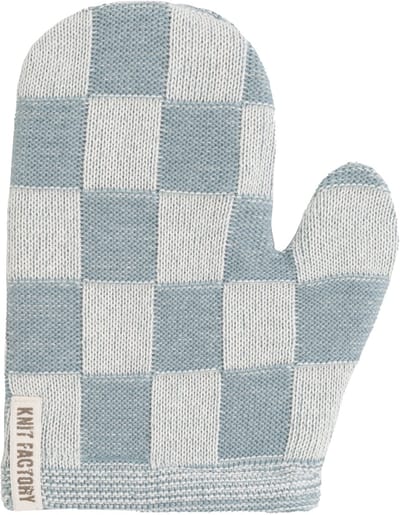 Knit Factory Ovenwant Block - Hittebestendige ovenhandschoen - keukenhandschoen - Gemaakt van 50% katoen & 50% acryl - Slijtvast - Ecru/Stone Green