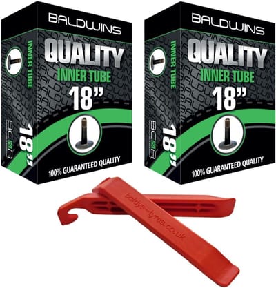 2x Binnenbanden 18 Inch met Schrader Ventiel en Bandenlichters - Geschikt voor 1.75 t/m 2.125
