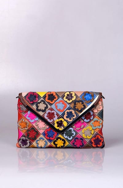Viabologna Clutch Calates Patchwork gekleurd leer - multicolour