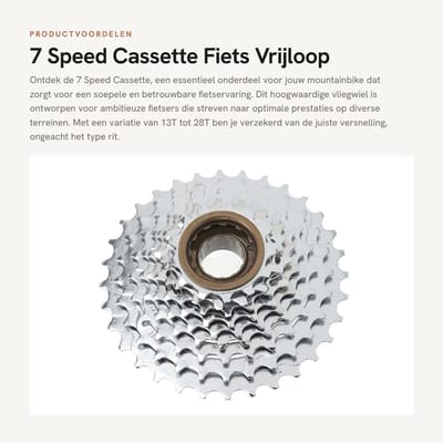 Dailygoods- Cassette 7-speed 13-28T - Fietsvliegwiel - Stalen Vliegwiel - Roterend Vliegwiel - Voor Mountainbikes - 562 g Gewicht