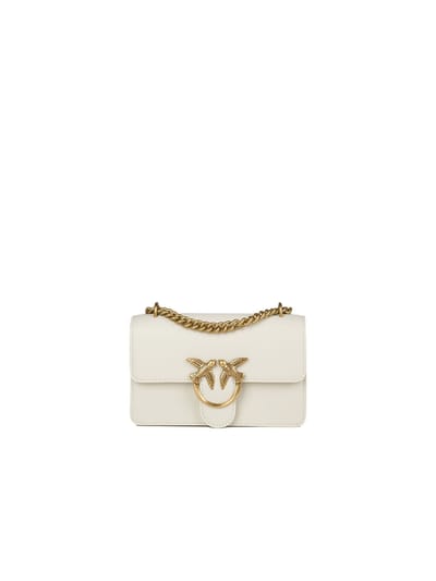 PINKO Schoudertas Love One Mini DC White - Antique Gold Crème