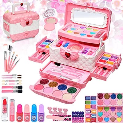 Afwasbare Kinderschminkset voor Meisjes - Make-up Set voor Kinderen, Verjaardag, Halloween, Kerst, Creatief Speelgoed