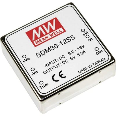 MW Mean Well MEAN WELL SDM30-12S15 DC/DC-converter 25 W Aantal uitgangen: 1 x Inhoud 1 stuk(s)