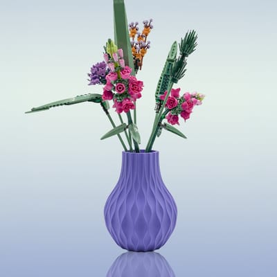 Lumora organische vaas – Decoratieve vaas - Paars - 3d geprinte vaas – Bloemenhouder voor Botanical bloemsets (17 stuks) - 17.5 CM