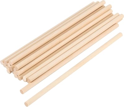 20x Ronde Houten Deuvelstangen 30 cm x 25 mm - Stevige Houten Stokken voor Knutselen en DIY