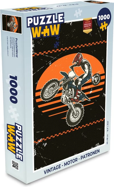 Puzzel Vintage - Motor - Patronen - Legpuzzel - Puzzel 1000 stukjes volwassenen