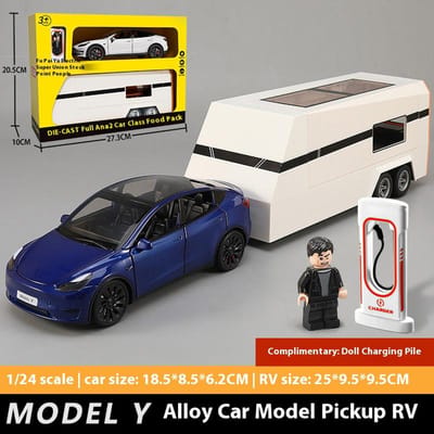1:24 Model Y Model X Model S Trailer Rv Legering Diecast Metaal Auto Model Gesimuleerd Speelgoed Voertuig Collecties Hobby Verjaardagscadeaus Jongen