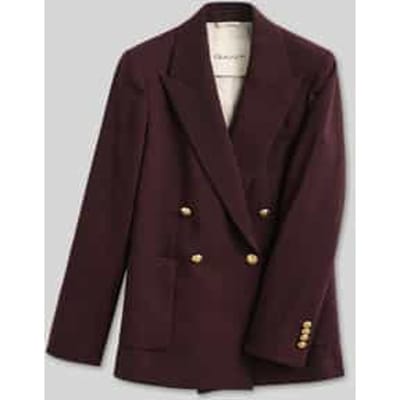 Regular fit korte blazer van wolmix met gouden knopen