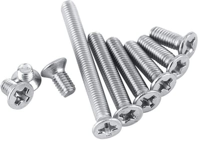 100 Stuks M3 Machine Schroeven, Pan Head en Flat Head RVS 304, Diverse Maten voor Bevestiging en Montage