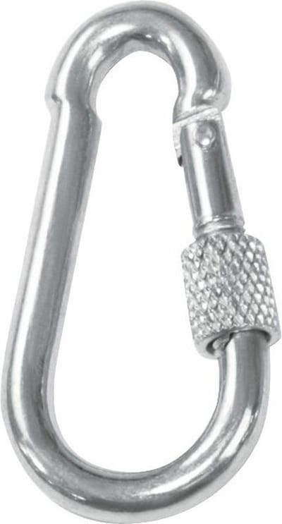 AMIG Karabijnhaak met schroefsluiting - 1x - 7 x 70mm - gegalvaniseerd staal - 120kg - musketonhaak