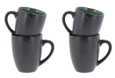 Bitz Gastro Mok 30cl zwart/groen set van 4