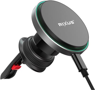 Rixus RXWC12 MagSafe Charging Compatible Air Vent Mount Black