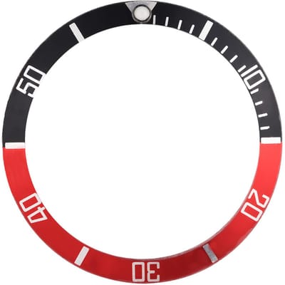 Horloge Polshorloge Aluminium Materiaal Lus Lunette Inzetring Vervangingsonderdeel (Zwart   Rood) black