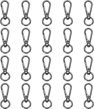 Draaibare sluitingen - Kreeft klauw clips - DIY ambachten maken - 360 graden rotatie - 20 stuks - Zwart