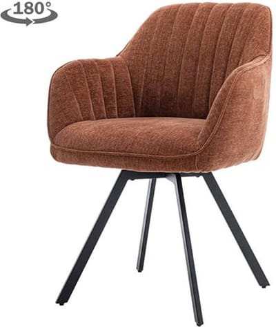 Tower living Bruno swivel armchair - fabric Nature 500 Pearl copper
