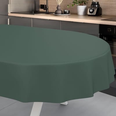 Afwasbaar tafelzeil - Tuintafelkleed binnen buiten - Tafel beschermen - Eenvoudig aanpasbaar met schaar - 180 x 140 cm - Dennengroen