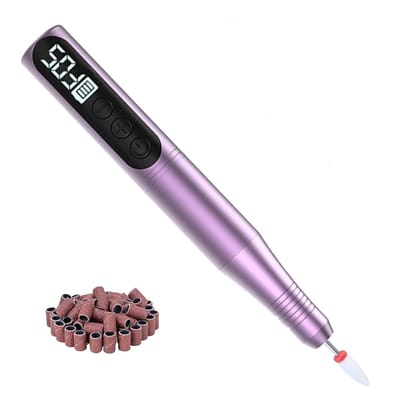 Ynkkvre -Draadloze Nagelboor - 800 Mah Batterij - Regelbare Snelheid Tot 35.000 Tpm Voor Manicure En Pedicure - Thuisgebruik Paars