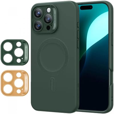 ESR Cloud Soft HaloLock Hoesje Geschikt voor Apple iPhone 16 Pro - Compatibel met MagSafe en HaloLock - Siliconen Back Cover - Magnetische Beschermhoes - Groen