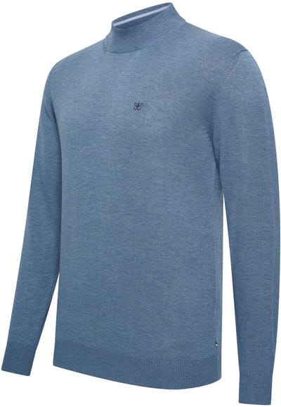 Cappuccino Italia - Heren Trui Novara Coltrui - Blauw - Maat L