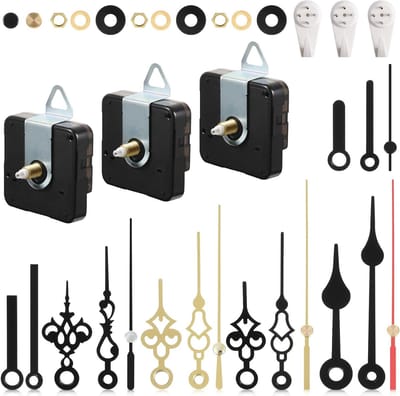 Quartz beweging zonder tikken, 3 motor sets, batterij-aangedreven wijzers voor vervangingen en reparaties, schachtlengte 1.8 cm