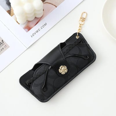 Retro Camellia Draagbare Brillenetui Myopie Brillen Zonnebrillen Opbergtas Beschermhoes Heren- en Dames Zonnebrillen Tas black