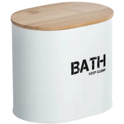 Wenko Badkameropberger Gara - Opbergmand - Met Deksel - Wit - 14,5x13,5x10,5cm