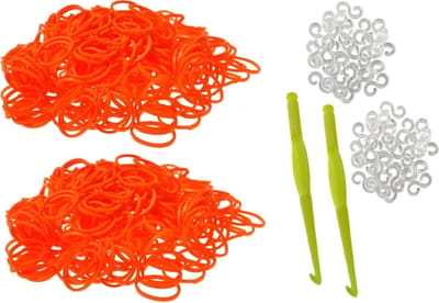 Behave - 600 Loombandjes - Oranje - Met Weefhaken & S-clips - Latexvrij - Creatief Speelplezier