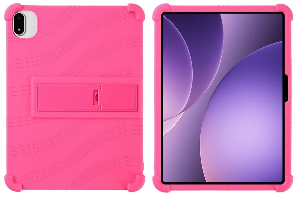 Coverup Tablethoes geschikt voor OPPO Pad 5 Hoesje - Siliconen Back Cover met Kickstand - Pink