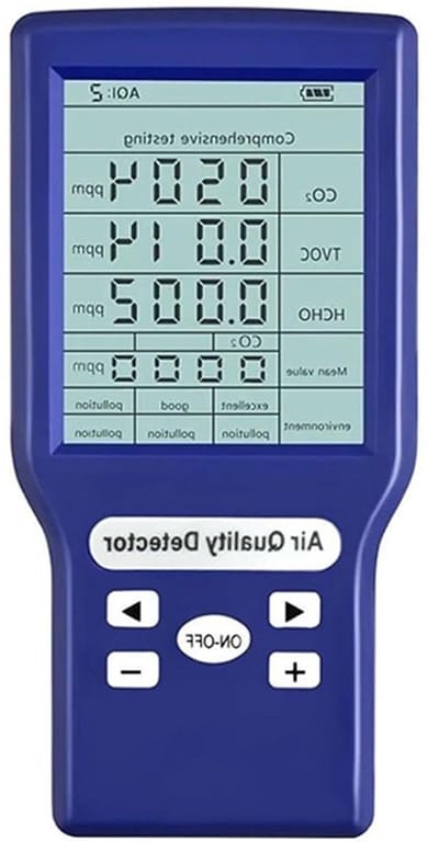 Luchtkwaliteitsmonitor - Gasdetector Luchtkwaliteitstester - Binnenlucht Kwaliteit Meten - Intelligente Detectie Verschillende Gassen - 136 x 65 x 25 mm
