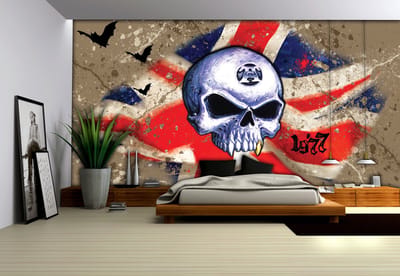 Alchemy Union Jack Skull Photo Wallcovering