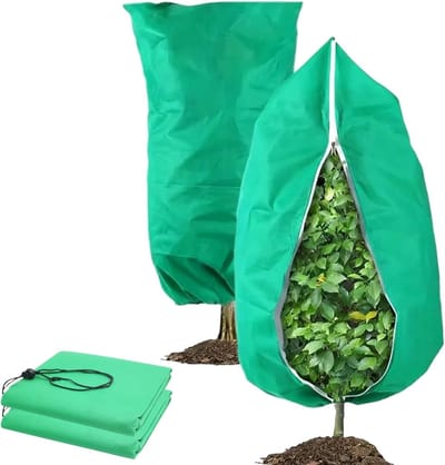 2 Stuks Winterbescherming voor Planten - Fleece Dekens 80x120cm met Rits en Trekkoord voor Buiten in Koude Weer en Sneeuw