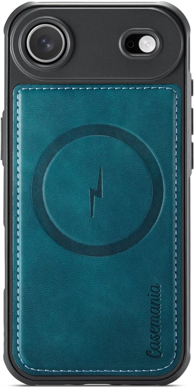 Casemania Hoesje Geschikt voor Apple iPhone Air - Emerald Green - Magnetische Telefoonhoesje Compatibel met MagSafe - Kunstleer Back Cover met Anti-Slip Grip Randen