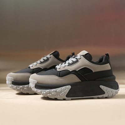 Lente Nieuwe Dikke Zool Papa Schoenen Dames Koreaanse Versie Ronde Neus Casual Dames Schoenen Studenten Plus Fluweel Warme Sportschoenen 40 gray