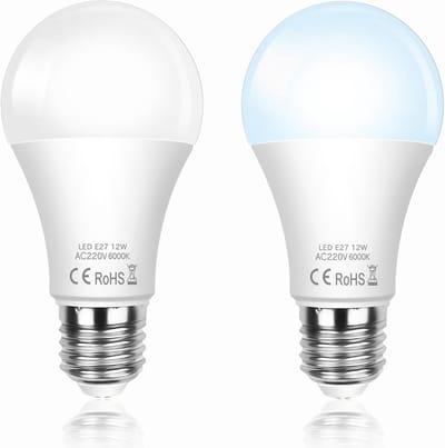 6x LED Lamp E27 Fitting 12W Koud Wit 6000K - Vervanger 100W Gloeilamp - 1200 Lumen
