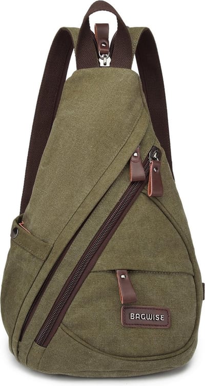 Bagwise® - Rugzak - Slingbag - Crossbodytas - Canvas - 10L -Vintage - 1276 Groen