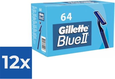 Gillette Blue II - Wegwerpscheermesjes - 64 Stuks - Voordeelverpakking 12 stuks
