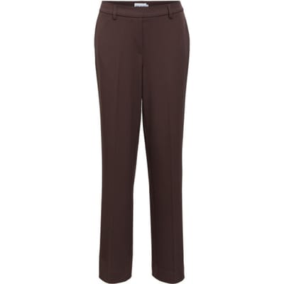 Object bruine dames broek   Straight fit   Steekzakken   Elastische boord   Duurzaam   Regular waist Bruin 36/32