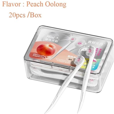 Mini Brosse à Dents 4 en 1 Avec Billes Rafraîchissantes pour la Bouche Cure-dent Grattoir à Langue Élimine la Mauvaise Haleine Outil de Soin Buccal Portable 1/20/24 Pièces