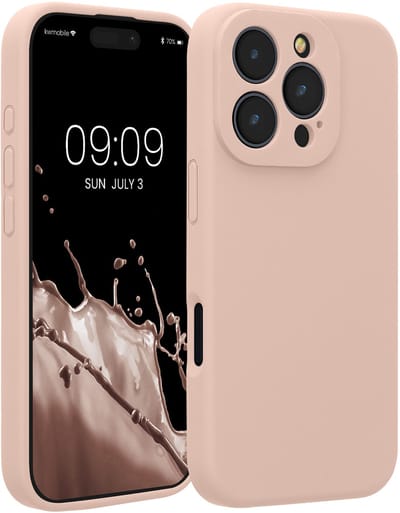 kwmobile telefoonhoesje geschikt voor Apple iPhone 16 Pro - TPU backcover met siliconen coating - Smartphone case in oudroze